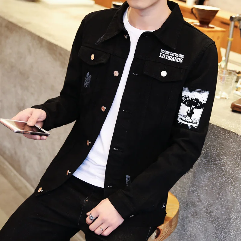 wholesale 2019 spring Autumn Casual men's Korean teenagers jacket patch youth Slim handsome clothes male black denim jacket
wholesale 2019 spring Autumn Casual men's Korean teenagers jacket patch youth Slim handsome clothes male black denim jacket