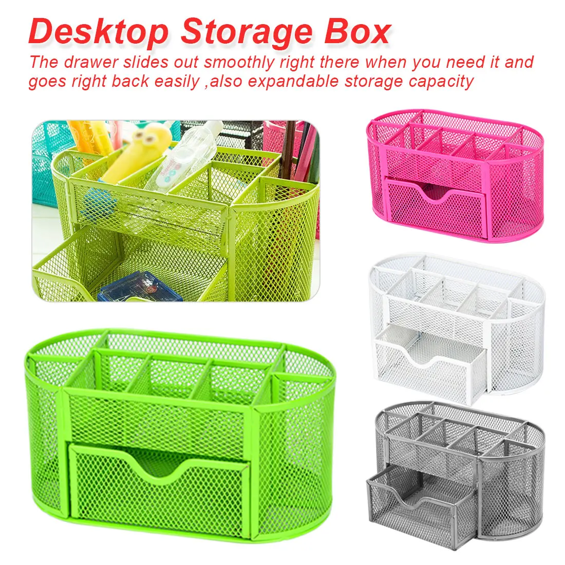 22*11*11cm Multifunction 9 cells Stationery Desk Organizer Pen Holder Metal Mesh Desktop Office Pen Pencil Holder Study Storage
22*11*11cm Multifunction 9 cells Stationery Desk Organizer Pen Holder Metal Mesh Desktop Office Pen Pencil Holder Study Storage