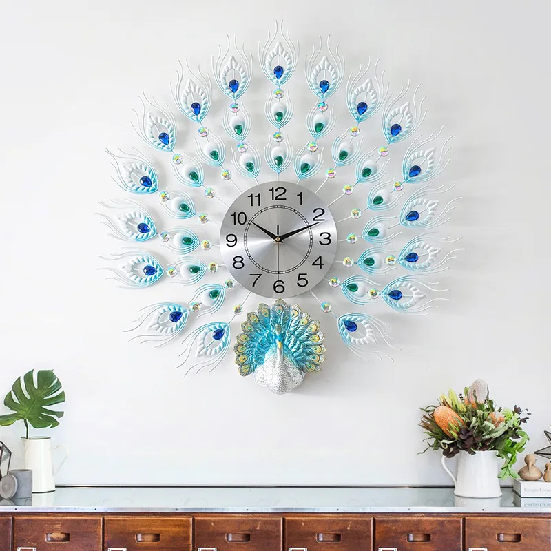 European Peacock Creative Living Room Large Wall Clock Beautiful Moist Clock Modern Home Clock Fashion Decorative Quartz Clock
European Peacock Creative Living Room Large Wall Clock Beautiful Moist Clock Modern Home Clock Fashion Decorative Quartz Clock