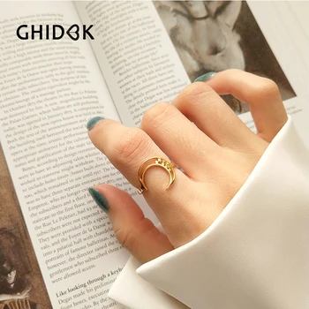 GHIDBK 925 Sterling Sliver Moon Star Stack Rings For Women Gold Color Open Hollow Layered Rings Danity Charms Rings Jewelry Gift
GHIDBK 925 Sterling Sliver Moon Star Stack Rings For Women Gold Color Open Hollow Layered Rings Danity Charms Rings Jewelry Gift