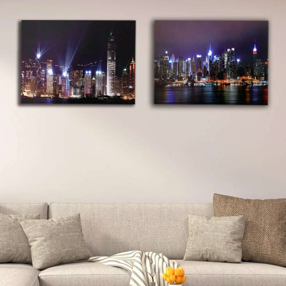 Lighted Wall Picture Hong kong with new york skyline night led canvas art painting artwork HD prints framed battery open 16x24IN
Lighted Wall Picture Hong kong with new york skyline night led canvas art painting artwork HD prints framed battery open 16x24IN