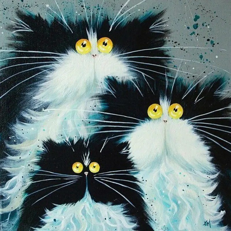 GLymg Diy Diamond Painting Three Cats Diamond Embroidery All Square Drill Black White Cat Rhinestone Mosaic Picture Cat Family
GLymg Diy Diamond Painting Three Cats Diamond Embroidery All Square Drill Black White Cat Rhinestone Mosaic Picture Cat Family