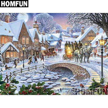 HOMFUN Full Square/Round Drill 5D DIY Diamond Painting "Winter Village" 3D Embroidery Cross Stitch 5D Home Decor A00814
HOMFUN Full Square/Round Drill 5D DIY Diamond Painting "Winter Village" 3D Embroidery Cross Stitch 5D Home Decor A00814