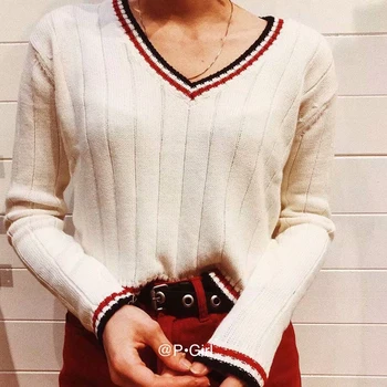 ClassicaThe Navy Style Knitted All Cotton Long Sleeve Pullover Sweater Casual American Style Women Loose V-neck Sweater
ClassicaThe Navy Style Knitted All Cotton Long Sleeve Pullover Sweater Casual American Style Women Loose V-neck Sweater
