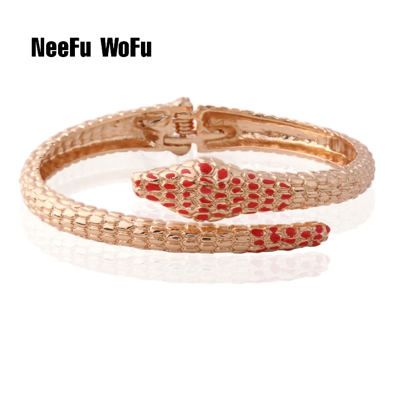 NeeFuWoFu print Bracelets snake Zinc alloy Bracelet Bangles Woman Open Spring buckle Gradient Manual for National Charm Jewelry
NeeFuWoFu print Bracelets snake Zinc alloy Bracelet Bangles Woman Open Spring buckle Gradient Manual for National Charm Jewelry