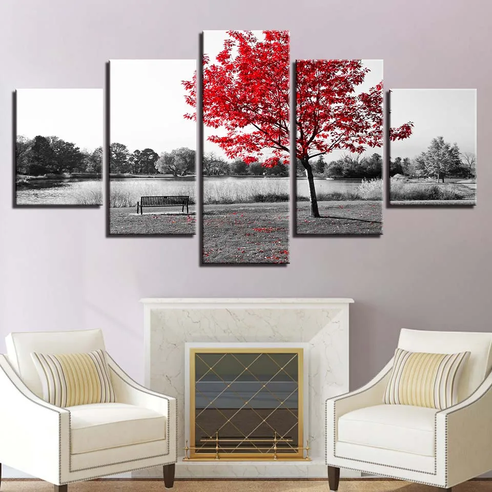 Canvas Paintings HD Prints Home Decor Wall Art 5 Pieces Red Tree Art Scenery Landscape Poster For Living Room Pictures Framework
Canvas Paintings HD Prints Home Decor Wall Art 5 Pieces Red Tree Art Scenery Landscape Poster For Living Room Pictures Framework