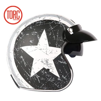 TORC T57 vintage motorcycle helmet jet Helmets scooter moto helmets with inner shield can add snap bubble shield ECE approved
TORC T57 vintage motorcycle helmet jet Helmets scooter moto helmets with inner shield can add snap bubble shield ECE approved