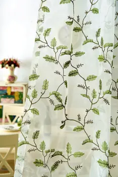 Embroidered Linen Sheer Curtain Leaves Drape Embroidered Luxury Transparent for Kitchen / Hotel with Color Green Blue Brown
Embroidered Linen Sheer Curtain Leaves Drape Embroidered Luxury Transparent for Kitchen / Hotel with Color Green Blue Brown