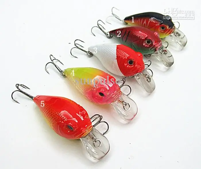 

6cm/16g Flotation Crank Bait Fishing Lure Hard Plastic Bait Fishing Tackle Multiple color China hook