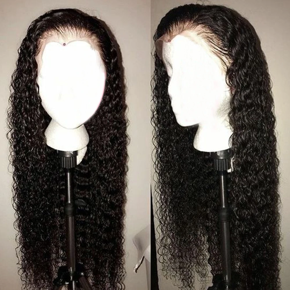 Rizado-360-peluca-Frontal-de-encaje-Pre-arrancado-con-el-pelo-del-beb-150-de-densidad