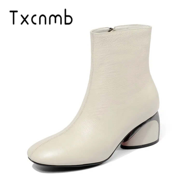 TXCNMB Fashion Boots Women Ankle Boots Genuine Leather Autumn Winter Warm High Heels Zipper Motorcycle Brand Shoes Woman
TXCNMB Fashion Boots Women Ankle Boots Genuine Leather Autumn Winter Warm High Heels Zipper Motorcycle Brand Shoes Woman