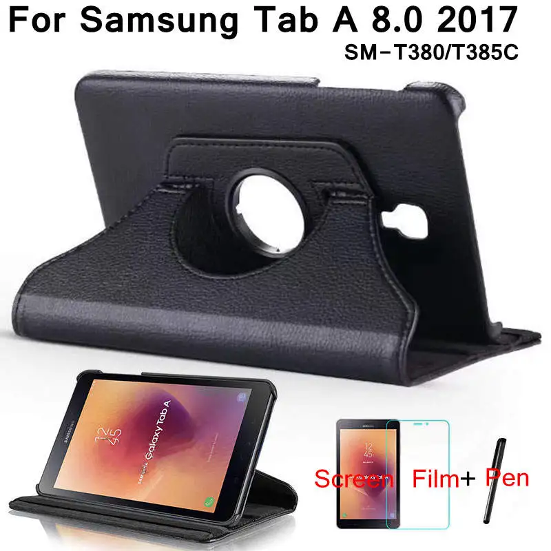 Чехол подставка из ПУ кожи для Samsung Galaxy Tab A T380/T385C 360 дюйма|tablet funda|for samsung galaxy tabcase for