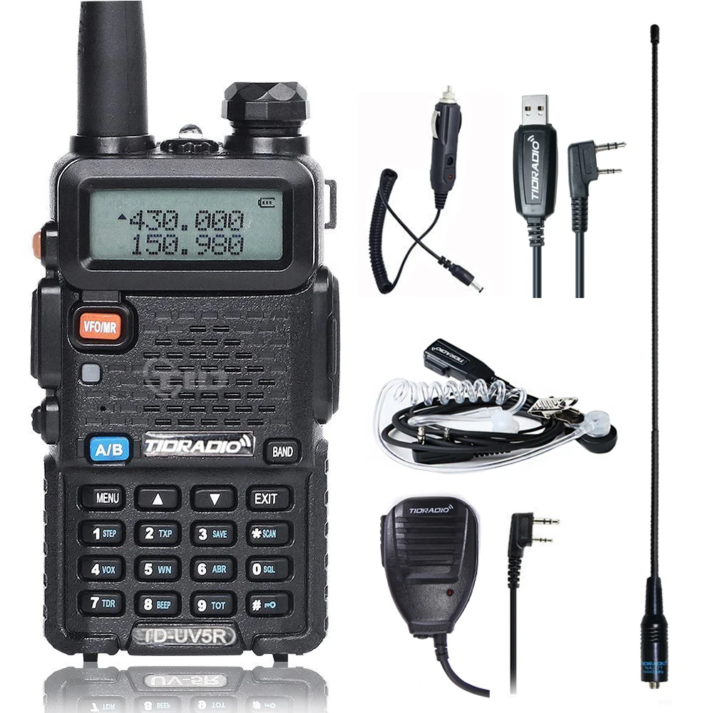 TD-UV5R Portable Walkie Talkie Professional CB Radio Station VHF/UHF 136-174MHz&400-520MHz For Hunting Handled Radio
TD-UV5R Portable Walkie Talkie Professional CB Radio Station VHF/UHF 136-174MHz&400-520MHz For Hunting Handled Radio