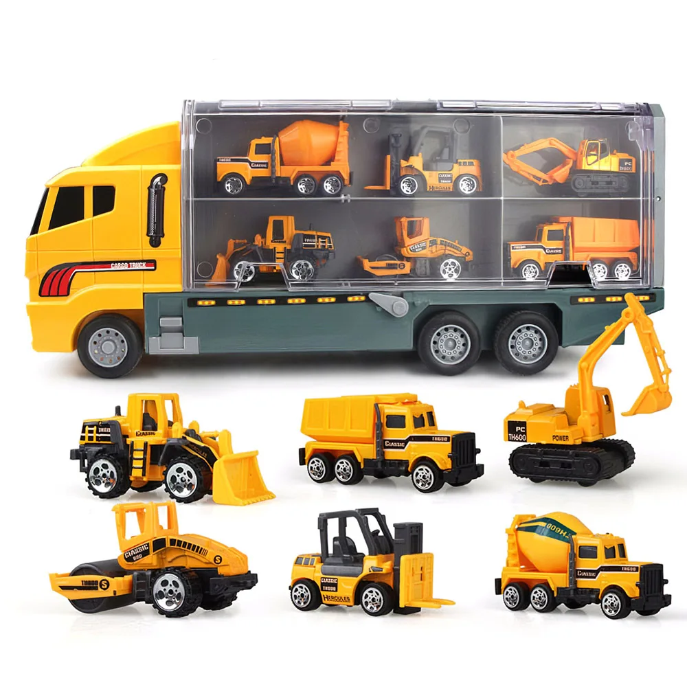 6 In 1 Alloy Die-Cast Construction Truck with a Forklift Bulldozer Road Roller Mixer Truck Dump Truck and Excavator Car
6 In 1 Alloy Die-Cast Construction Truck with a Forklift Bulldozer Road Roller Mixer Truck Dump Truck and Excavator Car