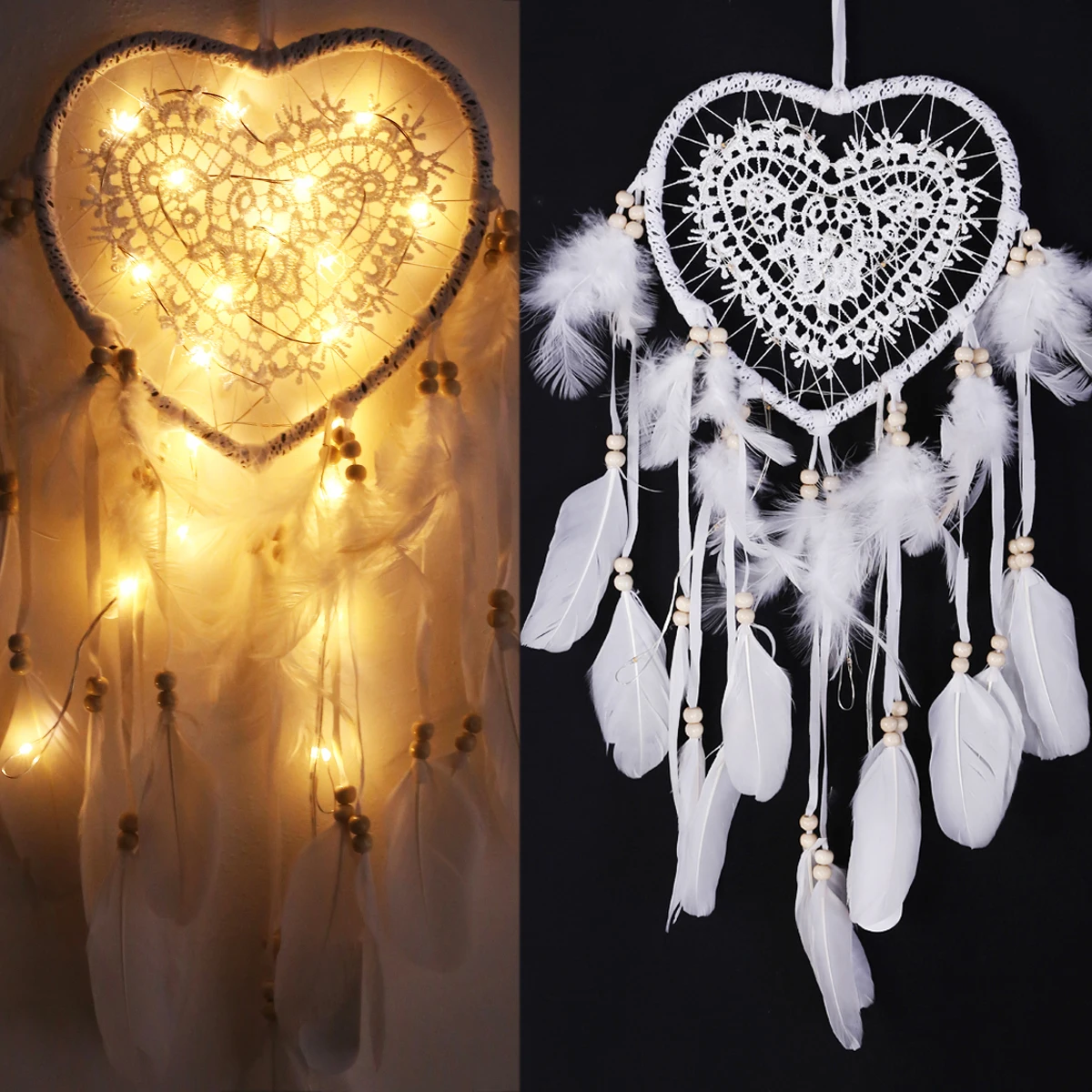 1pc Nordic Style Dream Catcher with Light Hollow Heart Dreamcatcher Bedroom Living Room Wall Decoration
1pc Nordic Style Dream Catcher with Light Hollow Heart Dreamcatcher Bedroom Living Room Wall Decoration