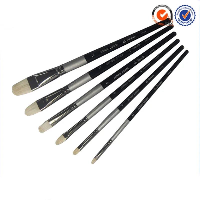 

6pcs/Set,High-grade sheep hair Hazel shape Gouache Painting Pen Birch rod oil painting brush Set Drawing Art Supplies