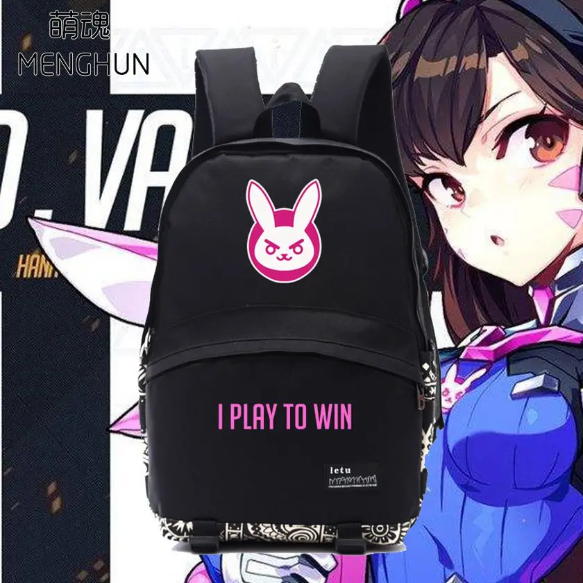 OW FANS backpacks hot game cool black nylon school bag Ow heroes DVA I PLAY TO WIN BACKPACK for students game fans nb050
OW FANS backpacks hot game cool black nylon school bag Ow heroes DVA I PLAY TO WIN BACKPACK for students game fans nb050