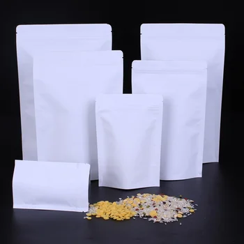 50pcs White kraft paper aluminum film ziplock bag custom food packaging bags tea candy coffee self-styled stand-up pouch
50pcs White kraft paper aluminum film ziplock bag custom food packaging bags tea candy coffee self-styled stand-up pouch