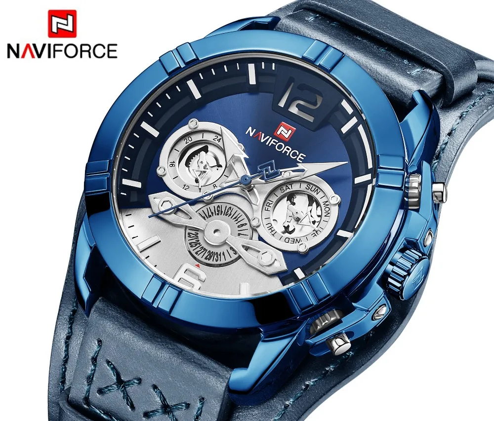 Naviforce Men Watch Leather Army Military Retro Steampunk Sports Male Quartz Watch Wristwatch With Date Hodinky Relojes Hombre
Naviforce Men Watch Leather Army Military Retro Steampunk Sports Male Quartz Watch Wristwatch With Date Hodinky Relojes Hombre