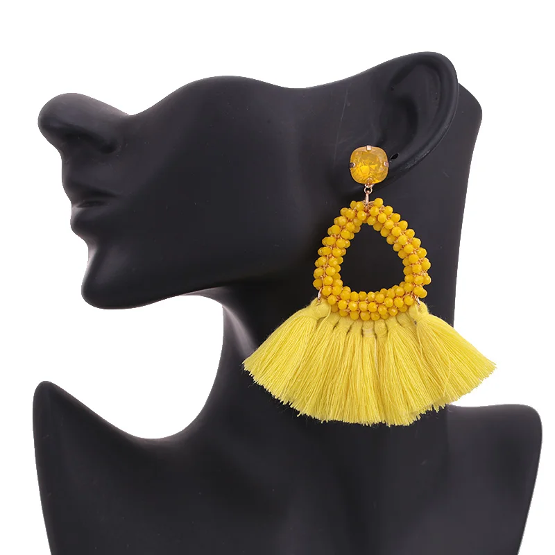 Oorbellen crystal beads pendientes boho drop earrings for women wedding earrings statement earrings tassel earrings (17)