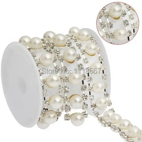 5yard Craft Crystal Pearl Rhinestone Chain Applique Embellishment Decorated Ribbon Trim For Wedding Dress Beaded Trim T389
5yard Craft Crystal Pearl Rhinestone Chain Applique Embellishment Decorated Ribbon Trim For Wedding Dress Beaded Trim T389