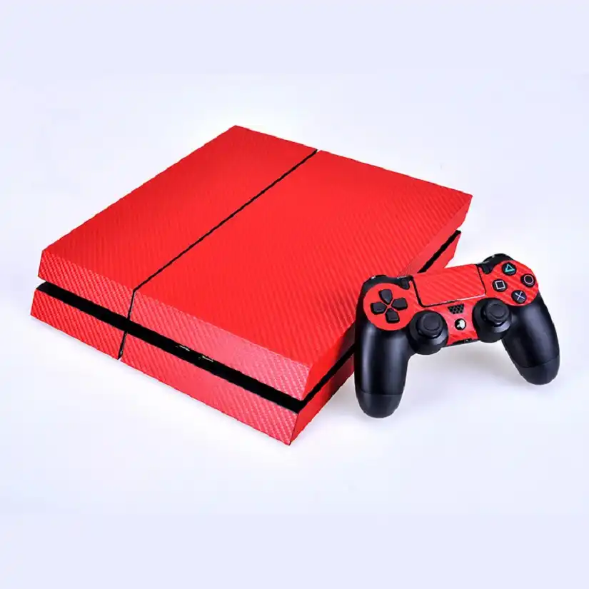 赤カーボン繊維 Ps4 スキン Ps4 ステッカー Vinly ソニー Ps4 プレイステーション 4 と 2 コントローラスキン Ps4 ステッカー ステッカーのための ステッカーステッカーステッカーのためのsony Gooum