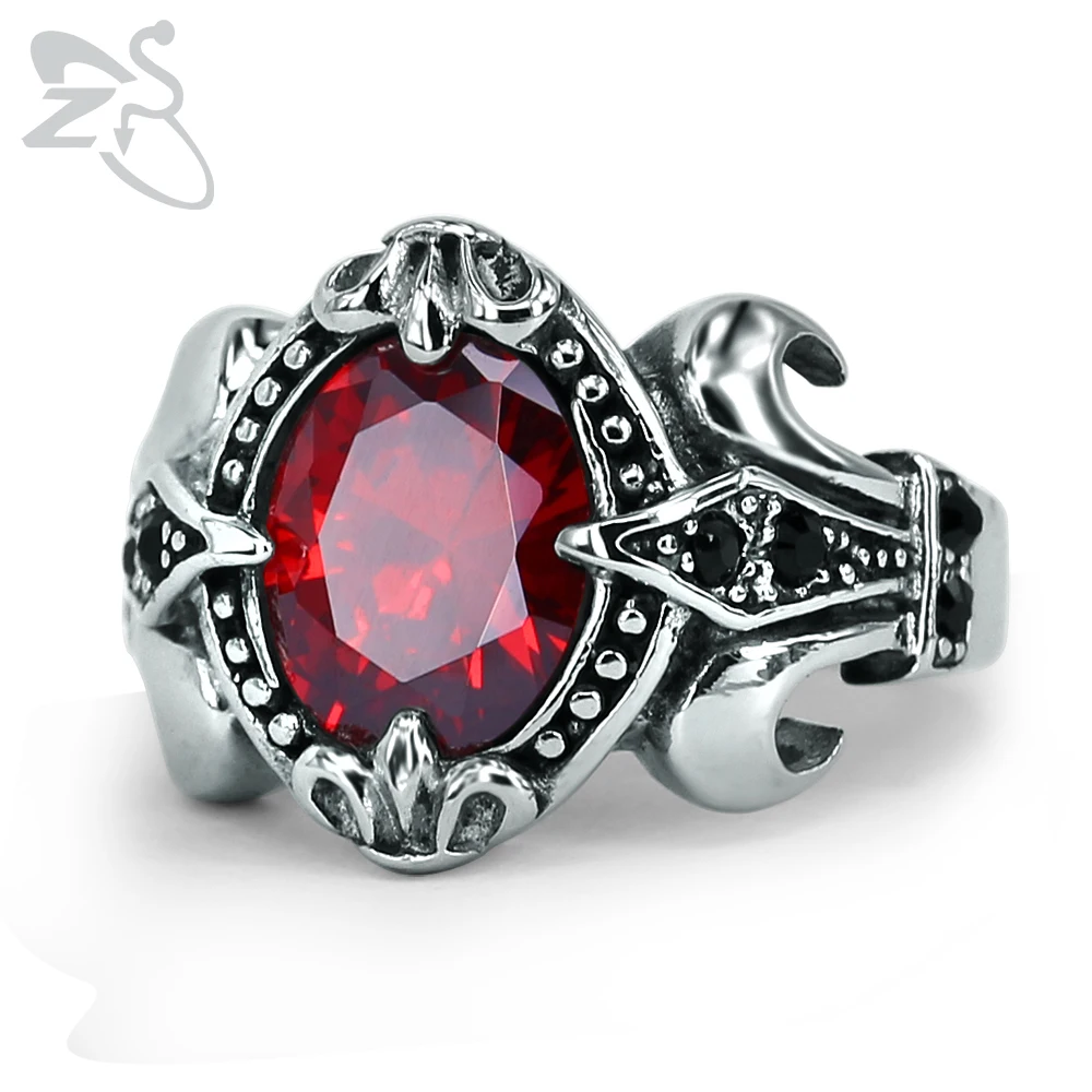 ZS 2018 Punk Rock Rings Black Red Oval Crystal Men Ring New Vintage Man Fashion Cool Jewelry Anel Masculino Stainless Steel Ring
ZS 2018 Punk Rock Rings Black Red Oval Crystal Men Ring New Vintage Man Fashion Cool Jewelry Anel Masculino Stainless Steel Ring
