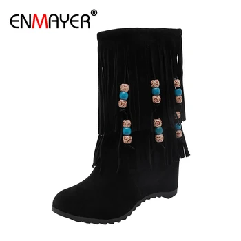ENMAYER Bead String Mid-Calf Flock Chelsea Boots Round Toe Flat with Zip Short Plush Solid Fringe Winter Boots Snow Women Shoes
ENMAYER Bead String Mid-Calf Flock Chelsea Boots Round Toe Flat with Zip Short Plush Solid Fringe Winter Boots Snow Women Shoes