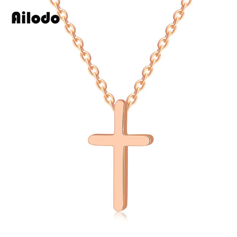 Ailodo Fashion Titanium Steel Cross Pendant Necklace Rose Gold Color Long Chain Necklace Men Women Charm Jewelry Gift LD039
Ailodo Fashion Titanium Steel Cross Pendant Necklace Rose Gold Color Long Chain Necklace Men Women Charm Jewelry Gift LD039