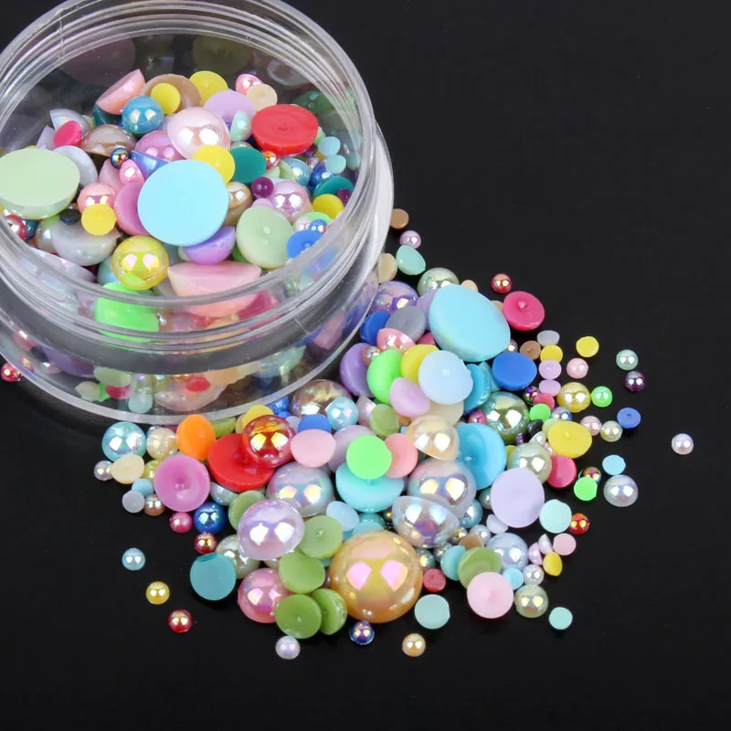 Mix Color AB ABS Plastic pearl beads Mix Size About 15g/lot Half Round Flatback for Nail art and Phone Case DIY accessories
Mix Color AB ABS Plastic pearl beads Mix Size About 15g/lot Half Round Flatback for Nail art and Phone Case DIY accessories