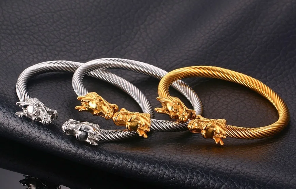 New Design Stainless Steel Viking Jewelry Fashion Viking Dragon Bracelet,Silver-gold color Plated Punk Mens Viking Bracelet
New Design Stainless Steel Viking Jewelry Fashion Viking Dragon Bracelet,Silver-gold color Plated Punk Mens Viking Bracelet