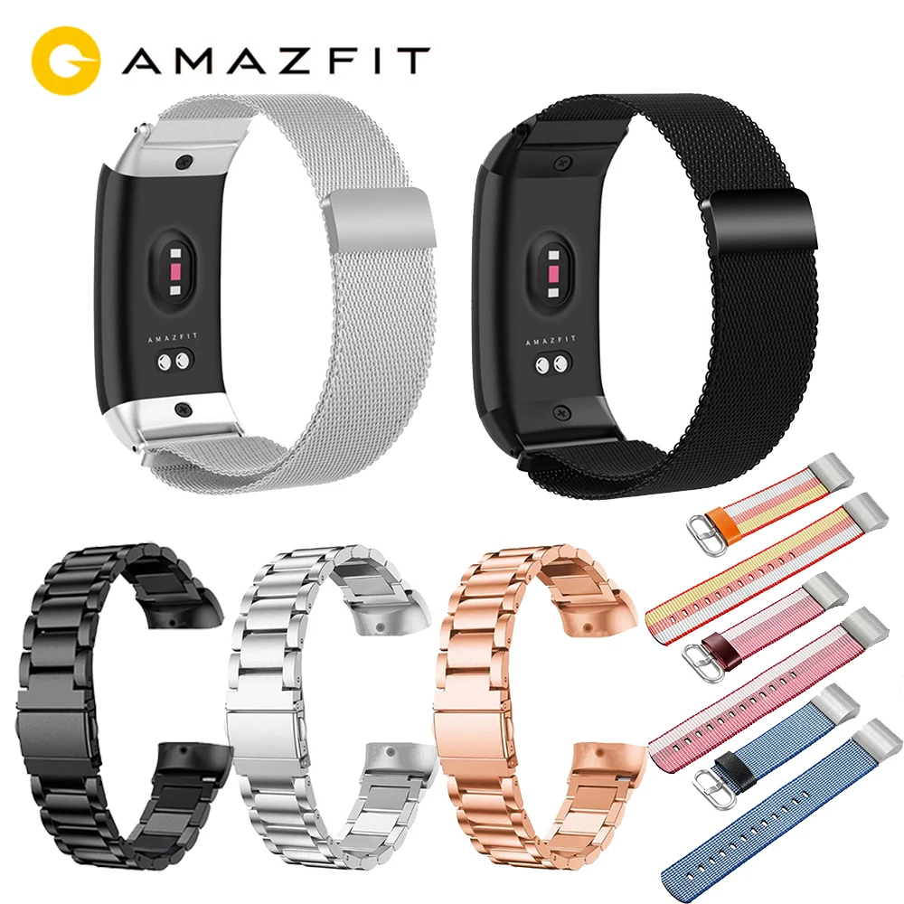 

Huami Amazfit Cor 2 Smart Bracelet Replacement Strap Metal Milan Stainless Steel Canvas Only Strap for Huami Amazfit Band 2