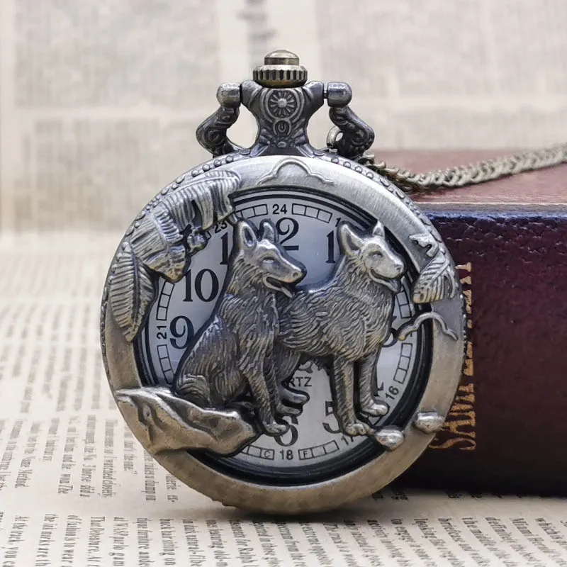 Top Brand Vintage Bronze Wolf Hollow Quartz Pocket Watches Pendant Women Men's Best Gifts with Fob Chain CF1079
Top Brand Vintage Bronze Wolf Hollow Quartz Pocket Watches Pendant Women Men's Best Gifts with Fob Chain CF1079