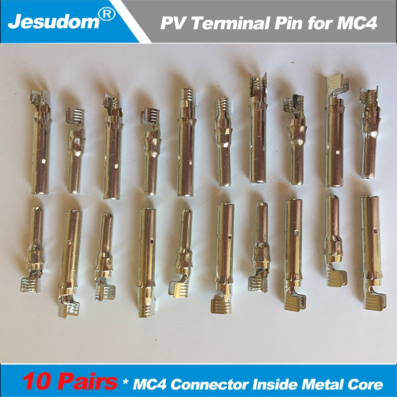 10Pairs x MC4 Connector male and female inside metal core use for solar cable connection, 10 pairs of solar connector pins
10Pairs x MC4 Connector male and female inside metal core use for solar cable connection, 10 pairs of solar connector pins