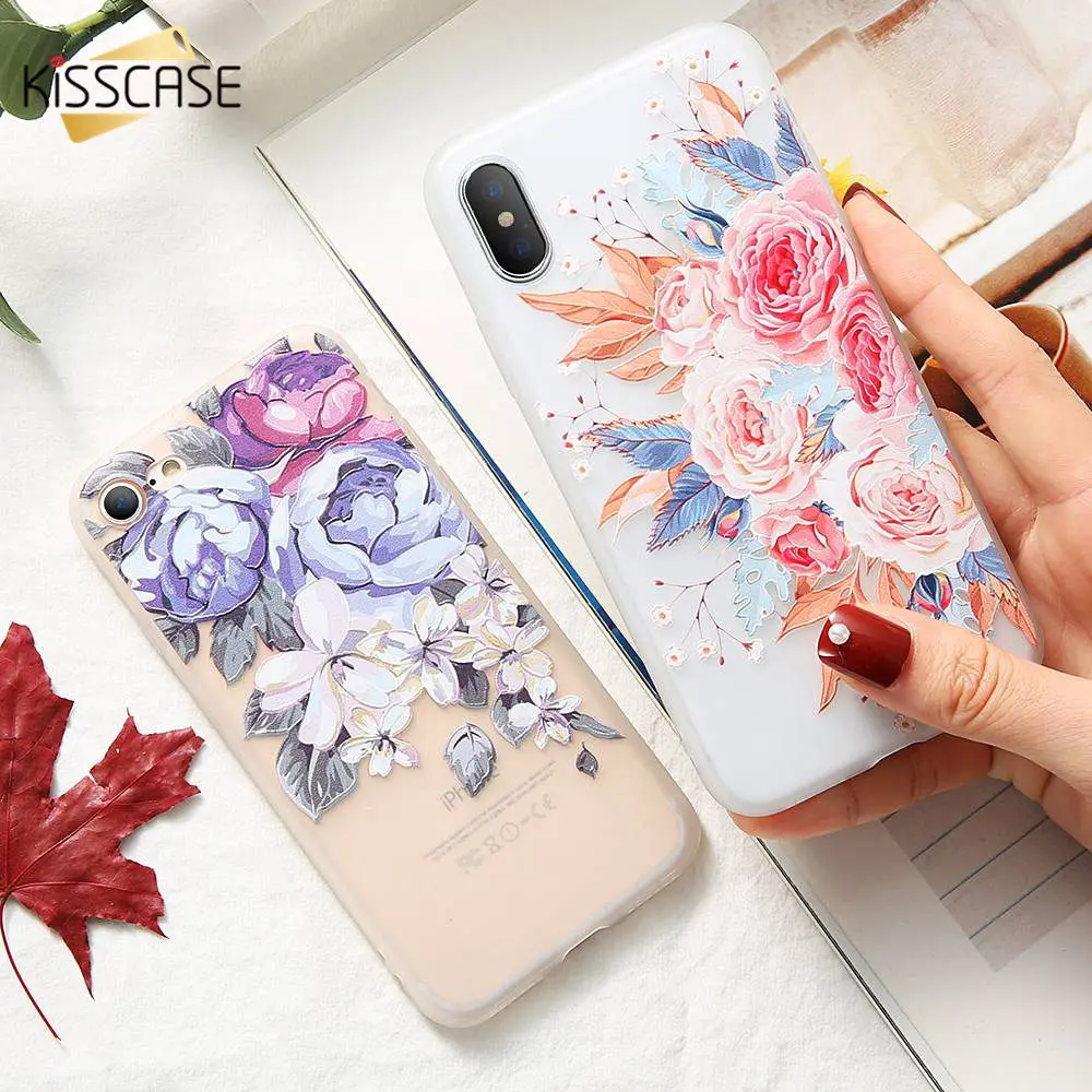 KISSCASE 3D Рельефный цветочный чехол для samsung Galaxy S10 5G Plus S10e Ультра мягкий силиконовый