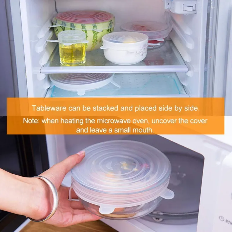 Elastic Seal Universal Silicone Saran Wrap Cover Clear Lids Food Bowl Pot Stretch Kitchen Vacuum Seal Bowls
Elastic Seal Universal Silicone Saran Wrap Cover Clear Lids Food Bowl Pot Stretch Kitchen Vacuum Seal Bowls