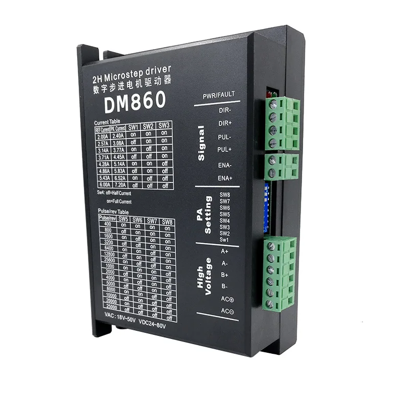 DM860 Stepper motor driver controller micro step motor brush less DC motor shell for 57 86 stepper motor Nema23 Nema34
DM860 Stepper motor driver controller micro step motor brush less DC motor shell for 57 86 stepper motor Nema23 Nema34