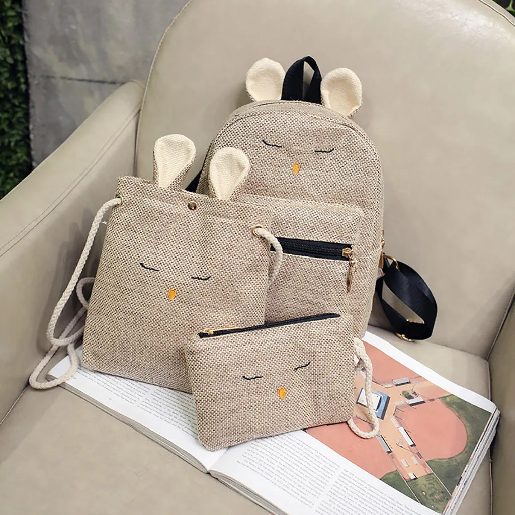 Qlng Women Color Matching Wild Fashion Leisure Travel Bag Student Bag Backpack 3-piece Set Linen
Qlng Women Color Matching Wild Fashion Leisure Travel Bag Student Bag Backpack 3-piece Set Linen