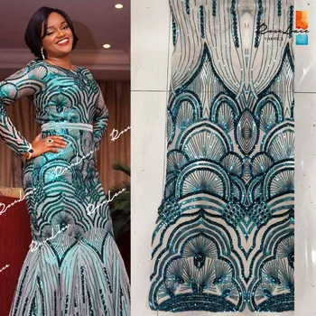 2019 New Fashion Sequined Designer Lace Fabric Green Nigerian Evening Prom Women Dress Lace Embrodiered Sequins Guipure Fabrics
2019 New Fashion Sequined Designer Lace Fabric Green Nigerian Evening Prom Women Dress Lace Embrodiered Sequins Guipure Fabrics
