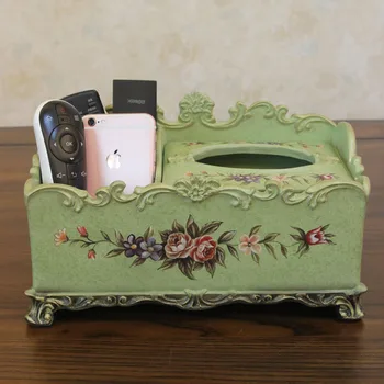 Pastoral country decoration paper towel box remote control cell phone collection box European retro resin carton box
Pastoral country decoration paper towel box remote control cell phone collection box European retro resin carton box