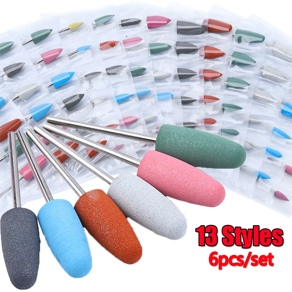 13 Type 6pcs/Set Silicone Nail Drill Rotary Burr Bits Polishing Buffer Files Manicure Pedicure Machine Art Tool Accessories
13 Type 6pcs/Set Silicone Nail Drill Rotary Burr Bits Polishing Buffer Files Manicure Pedicure Machine Art Tool Accessories