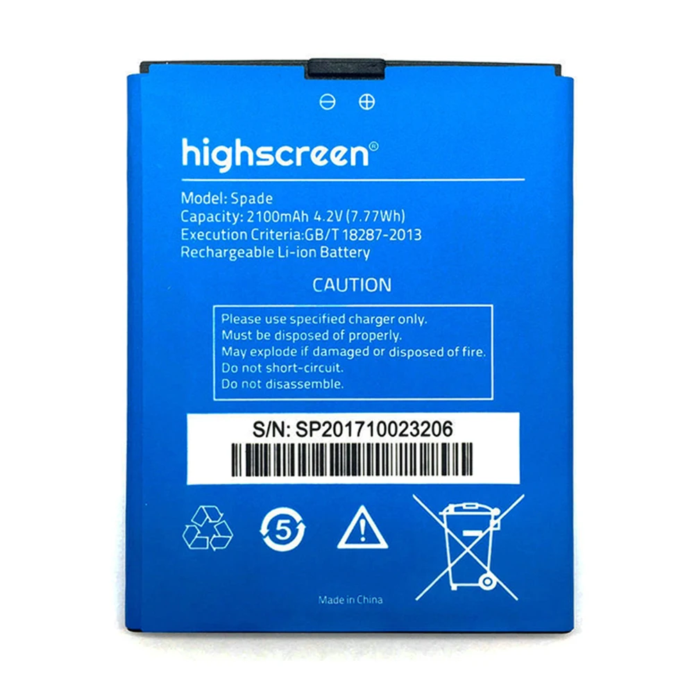 

New For Highscreen SPADE cell phone 2100mAh Mobile Phone Li-ion Battery Replacement