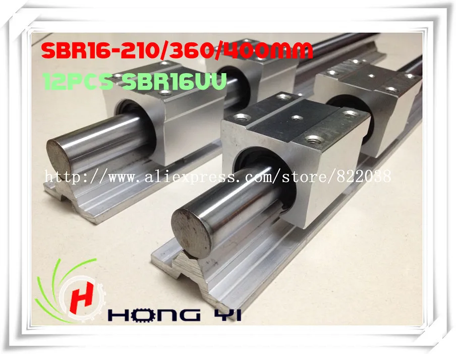 Free Shipping 2 x (SBR16-210 / SBR16-360 / SBR16-400 MM ) Linear Rail Support Rod Guides &12 SBR16UU Bearing
Free Shipping 2 x (SBR16-210 / SBR16-360 / SBR16-400 MM ) Linear Rail Support Rod Guides &12 SBR16UU Bearing