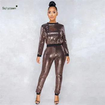 Women Maxi Two Piece Sequin Outfits 2019 Sping Striped Long Sleeve Tops with Elastic Waist Pants Sets Gliter Tracksuit Plus Size
Women Maxi Two Piece Sequin Outfits 2019 Sping Striped Long Sleeve Tops with Elastic Waist Pants Sets Gliter Tracksuit Plus Size
