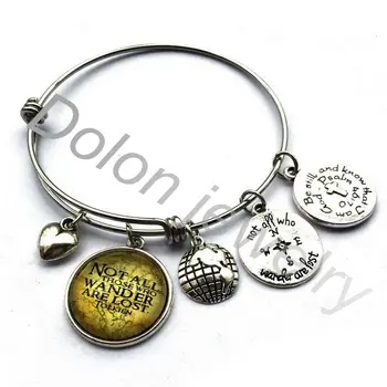 Not All Who Wander Are Lost Bracelet-Compass And Glable Charm Graduation Inspirational Expandable Bangle Gift Jewelry
Not All Who Wander Are Lost Bracelet-Compass And Glable Charm Graduation Inspirational Expandable Bangle Gift Jewelry