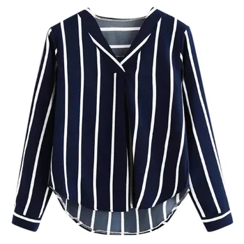 Women Casual Autumn Long Sleeve V Neck Shirt Irregular Loose Stripe Shirt Print Casual Blouse Shirt Tops
Women Casual Autumn Long Sleeve V Neck Shirt Irregular Loose Stripe Shirt Print Casual Blouse Shirt Tops