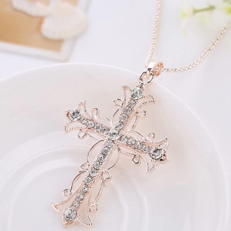 Fashion Long Chain Choker Necklaces Shellhard Charming Crystal Cross Pendant Necklace Femme Bijoux For Women Jewelry Gift
Fashion Long Chain Choker Necklaces Shellhard Charming Crystal Cross Pendant Necklace Femme Bijoux For Women Jewelry Gift