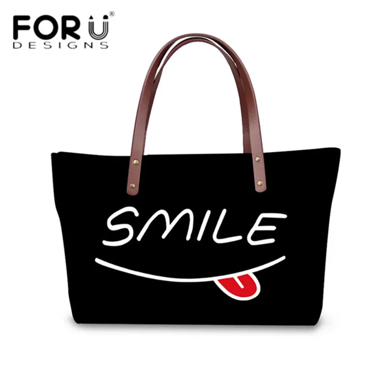 FORUDESIGNS Women Handbags Bags Funny Smile Emoji Printed Black Large Capacity Tote Shoulder Bag Female Travel Storage Bag Bolsa
FORUDESIGNS Women Handbags Bags Funny Smile Emoji Printed Black Large Capacity Tote Shoulder Bag Female Travel Storage Bag Bolsa