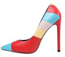 2018 Slippers Women's Patchwork Rainbow Pointed Toe Stiletto High Heels Pumps Plus Size Ladies Shoes For Party Dress Street
2018 Slippers Women's Patchwork Rainbow Pointed Toe Stiletto High Heels Pumps Plus Size Ladies Shoes For Party Dress Street