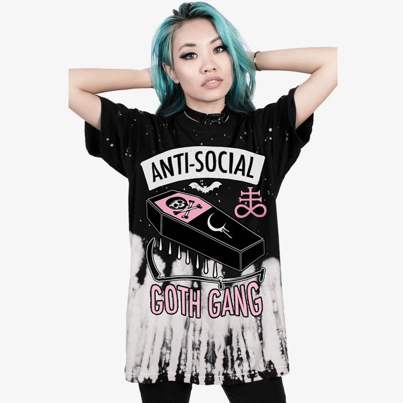 Punk Gothic Digital Cartoon Print Women's T-shirt Summer Loose Short Sleeve T-Shirts Women Top Casual Fashion Female Tee Shirt
Punk Gothic Digital Cartoon Print Women's T-shirt Summer Loose Short Sleeve T-Shirts Women Top Casual Fashion Female Tee Shirt